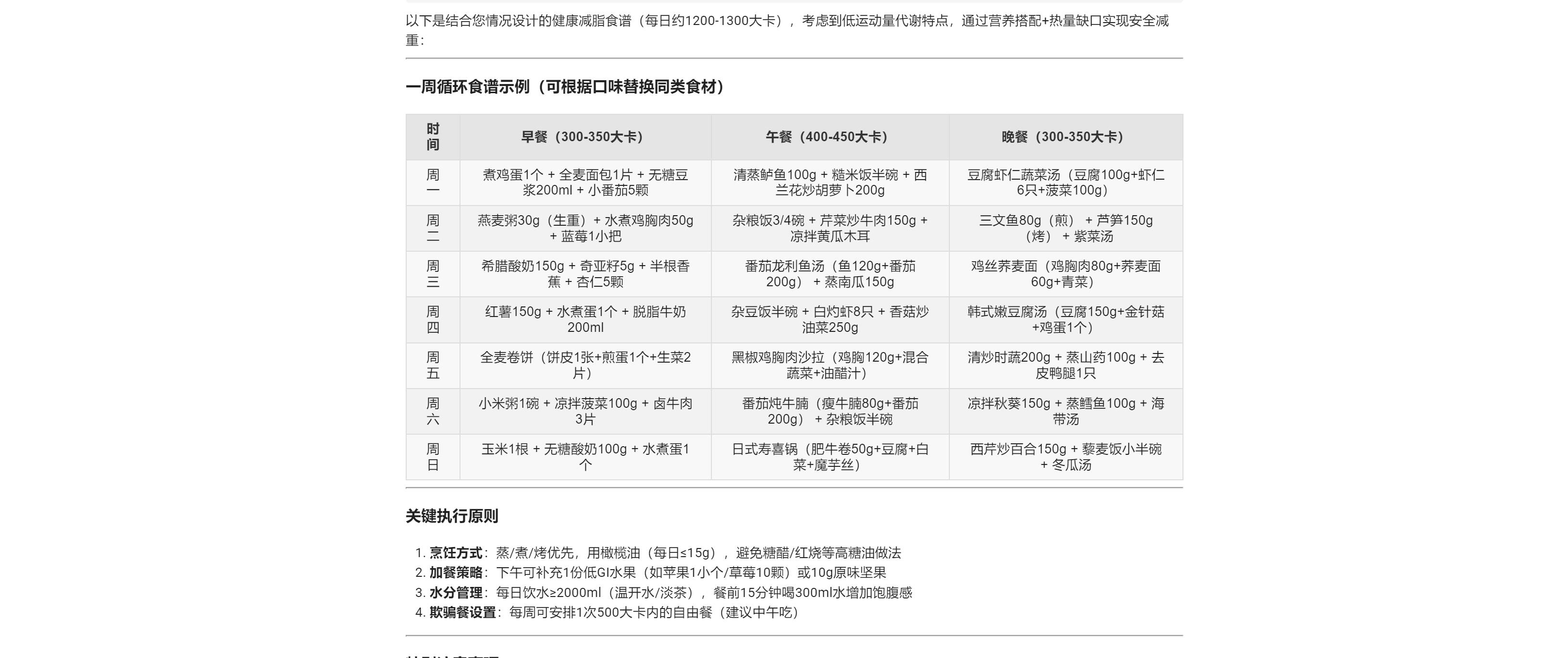 健康减重计划